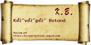 Kővágó Botond névjegykártya